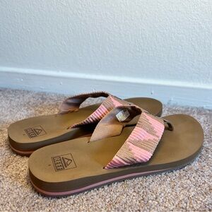 Reef Flip Flops, Size 9 Pink and Tan